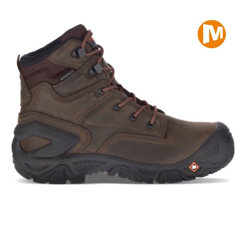 Merrell Strongfield Leather X 7" Waterproof Comp Toe Sicherheitsschuhe Herren Schokolade [DE-VEPTQ]